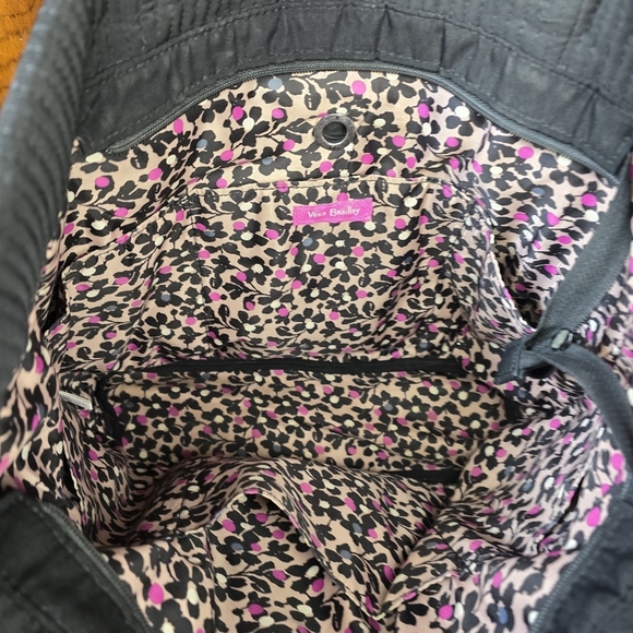 Vera Bradley Black Microfiber Tote - Picture 5 of 5